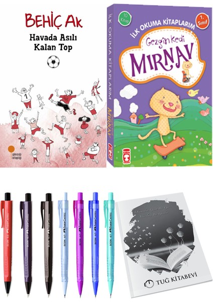 İlk Okuma Kitaplarım Gezgin Kedi Mırnav 10 Kitap ve Havada Asılı Kalan Top 2li Set