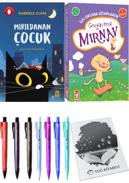 İlk Okuma Kitaplarım Gezgin Kedi Mırnav 10 Kitap ve Mırıldanan Çocuk 2li Set