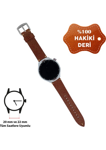 Samsung Galaxy Watch Kordon Watch 6 Classic Watch 4 5 6 Pro 40MM 43MM 44MM 47MM Watch 5 / Watch 5 Pro 40 44 45 Watch 4 40 42 44 46MM Hakiki Deri 20MM Deri Kayış