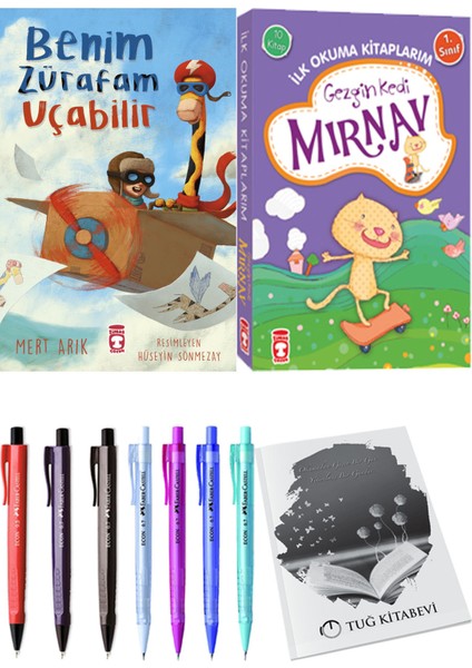 İlk Okuma Kitaplarım Gezgin Kedi Mırnav 10 Kitap ve Benim Zürafam Uçabilir 2li Set