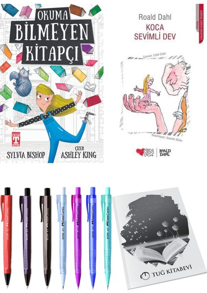 Koca Sevimli Dev ve Okuma Bilmeyen Kitapçı 2li Set