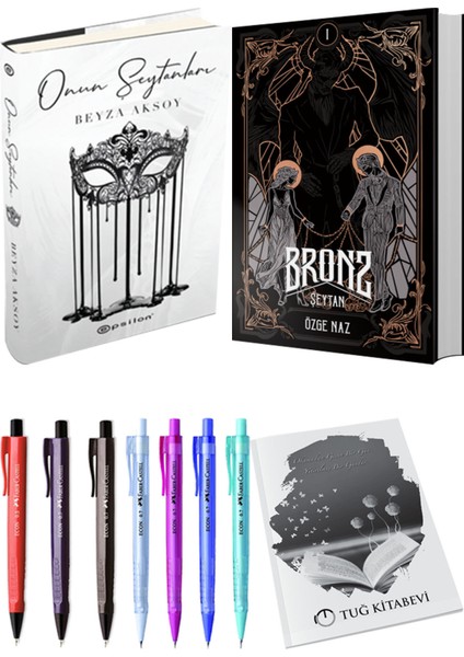 Bronz 1 Şeytan Ciltli ve Epsilon Yayınevi Onun Şeytanları Ciltli Beyza Aksoy 2li Set