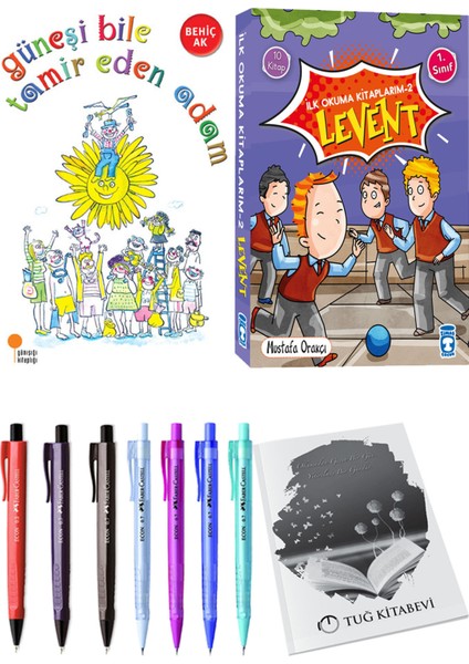 İlk Okuma Kitaplarım 2 Levent 10 Kitap ve Güneşi Bile Tamir Eden Adam 2li Set