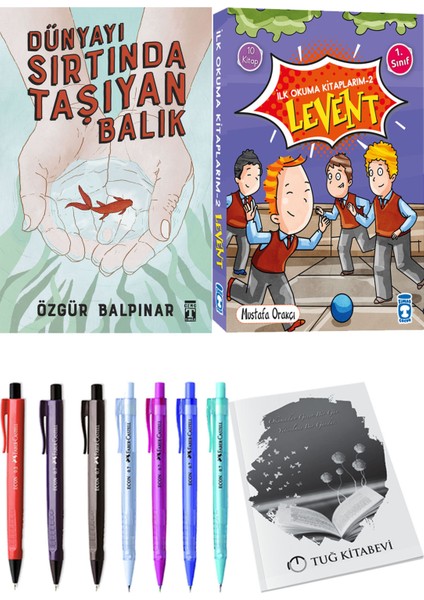 İlk Okuma Kitaplarım 2 Levent 10 Kitap ve Dünyayı Sırtında Taşıyan Balık 2li Set