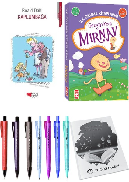 İlk Okuma Kitaplarım Gezgin Kedi Mırnav 10 Kitap ve Kaplumbağa 2li Set