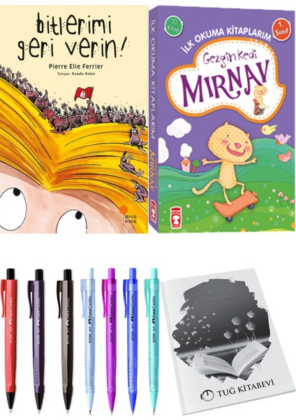 İlk Okuma Kitaplarım Gezgin Kedi Mırnav 10 Kitap ve Bitlerimi Geri Verin! 2li Set