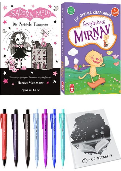 İlk Okuma Kitaplarım Gezgin Kedi Mırnav 10 Kitap ve Isadora Moon 13 Diş Perisiyle Tanışıyor 2li Set