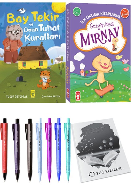 İlk Okuma Kitaplarım Gezgin Kedi Mırnav 10 Kitap ve Bay Tekir ve Onun Tuhaf Kuralları 2li Set