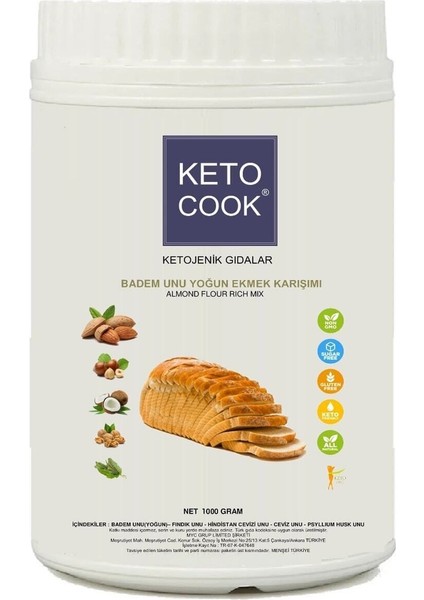 Ketojenik Badem Unu Yoğun Ekmek Karışımı 1 kg