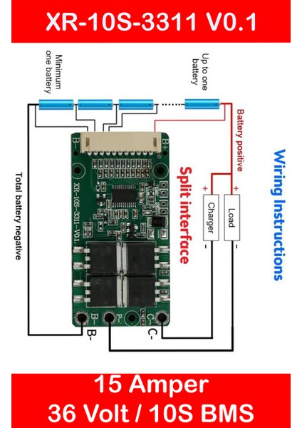Bms Li-Ion 10S 36V 15A Balanslı Batarya Korumalı Şarj Modülü fırsatları