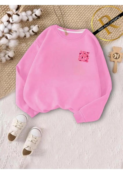 Yeni Sezon 3 Iplik Içi Şardonlu Oversize Pudra Çocuk ve Kadın Sweatshirt Anne-Çocuk Kolesiyonu fiyatları