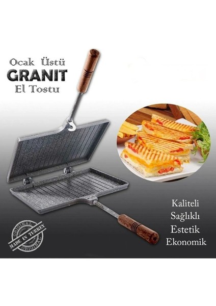 Iç Dış Granit Ocak Üstü Tost Makinesi