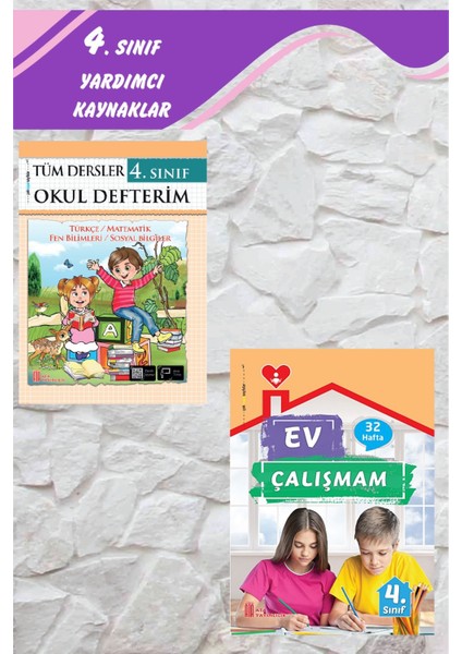 (Sınıf: 4) Tüm Dersler Okul Defterim / Ev Çalışmam