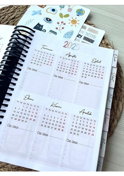 2025 Ajanda-Günlük Hayat PLANLAYICI-2025 Masa Takvimi-2 Sayfa Sticker-Bir Adet Tükenmez Kalem fırsatları