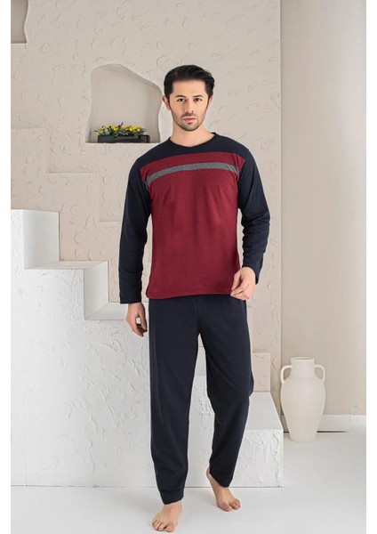 Erkek Parçalı Uzun Kollu Penye Kumaş Mevsimlik Pijama Takımı