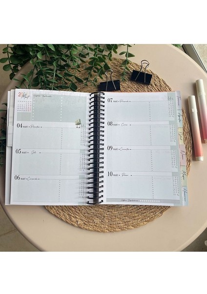 2025 Ajanda-2025 Tarihli Hayat PLANLAYICI-2025 Masa Takvimi-2 Sayfa Sticker-Bir Adet Tükenmez Kalem fiyatları