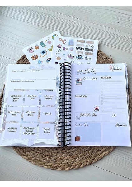 2025 Ajanda-2025 Tarihli Hayat PLANLAYICI-2025 Masa Takvimi-2 Sayfa Sticker-Bir Adet Tükenmez Kalem indirimleri