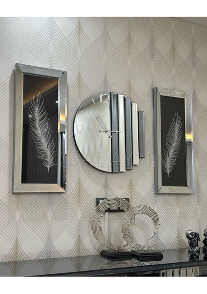 3’lü Aynalı Ritmik Saat ve Tablolar Seti modelleri