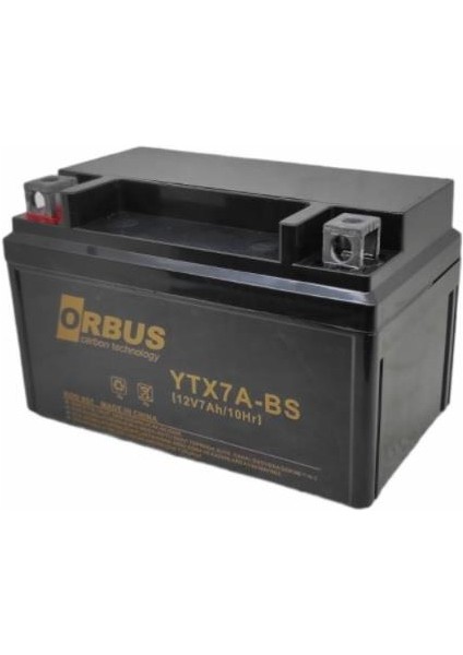 12V 7 Ah Motosiklet Aküsü (150*87*93) (YTX7A-BS) (Ters) (Smf) (2,5 Kg) (Carbon)