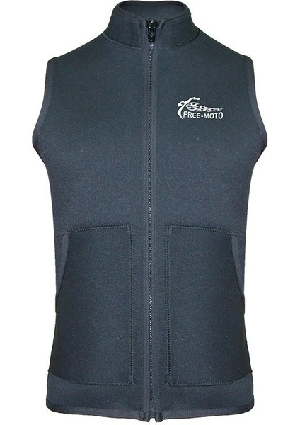 Motorsikletçi Cepli Dik Yaka Neopren Yelek