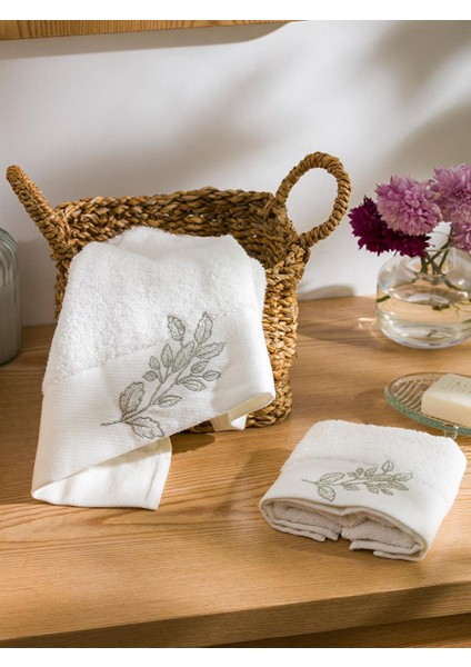 Lcw Home Pamuklu Nakışlı Havlu Seti 2'li