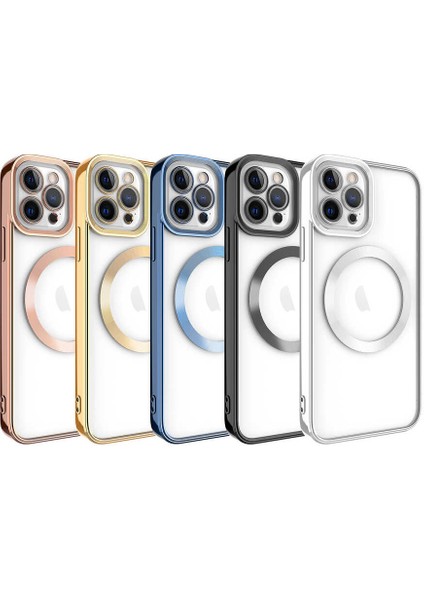 Apple iPhone 11 Pro Max Kılıf Magsafe Wireless Şarj Özellikli Setro Silikon - Gold