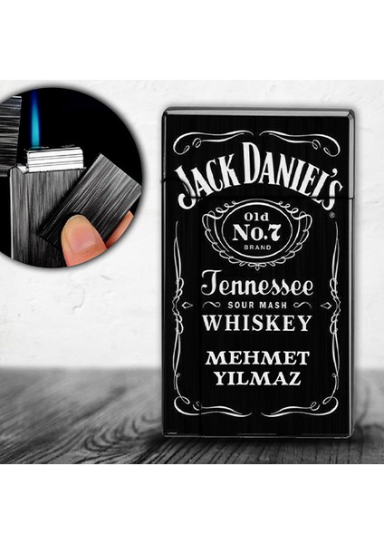 Kişiye Özel İsimli Gazlı Rüzgar Geçirmez Çakmak Jack Danıel's Baskılı fiyatları