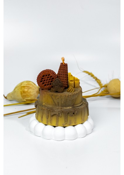 Choco Dekoratif Mum, Çikolata ve Vanilya Kokulu Mum pasta