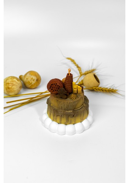 Choco Dekoratif Mum, Çikolata ve Vanilya Kokulu Mum pasta