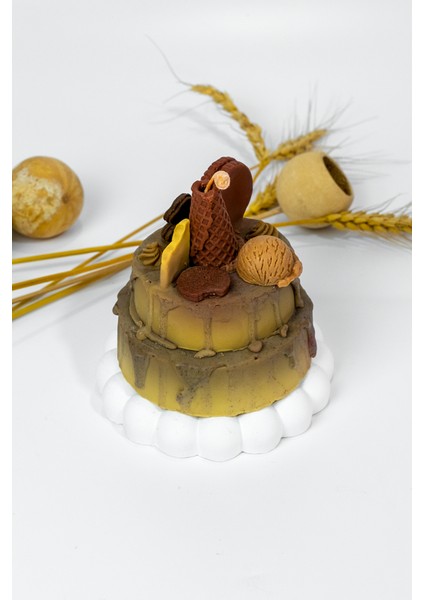 Choco Dekoratif Mum, Çikolata ve Vanilya Kokulu Mum pasta