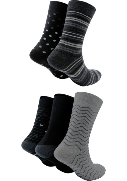 Erkek Geri Dönüştürülmüş Pamuklu Çorap, 5'li Paket (Beden 41-46)