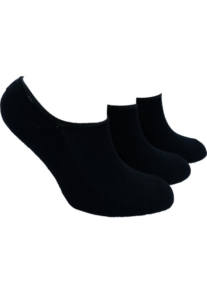 Erkek Bambu Çetik Patik Çorap, 3'lü Paket, Havlu Taban Silikon Topuk