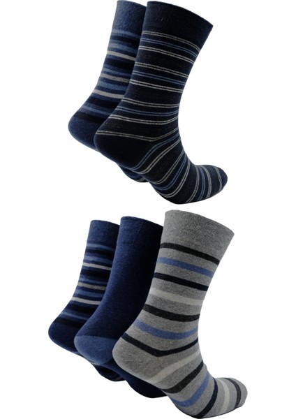 Erkek Geri Dönüştürülmüş Pamuklu Çorap, 5'li Paket (Beden 41-46)