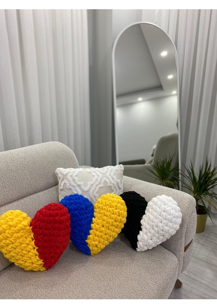 Taraftar Kalp Yastık–takım Renklerinde Dekoratif Yastık | Taraftar Renklerinde /fenerbahçe modelleri