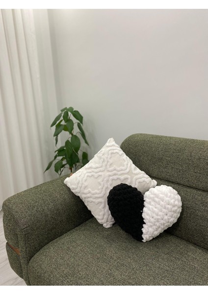 Taraftar Kalp Yastık–takım Renklerinde Dekoratif Yastık | Taraftar Renklerinde /fenerbahçe fırsatları