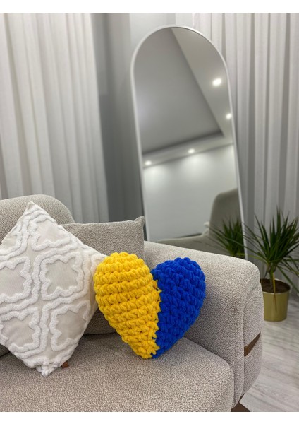 Taraftar Kalp Yastık–takım Renklerinde Dekoratif Yastık | Taraftar Renklerinde /fenerbahçe