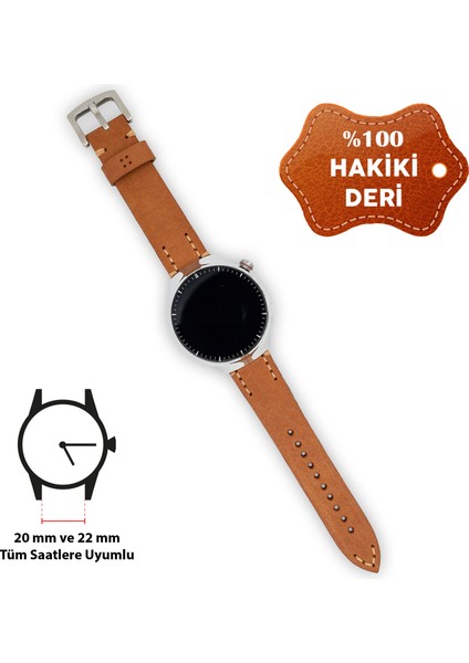 Amazfit Gt2 Gts 2 Gts 3 Gts 2 E Kordon 20MM Hakiki Deri 20MM Deri Kayış