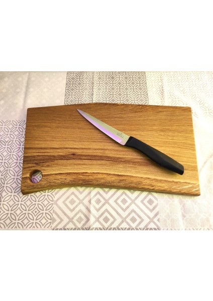 Tek Parça Meşe Ağacından Sunum ve Kesme Tahtası Single Piece Oak Wood Serving And Cutting Board