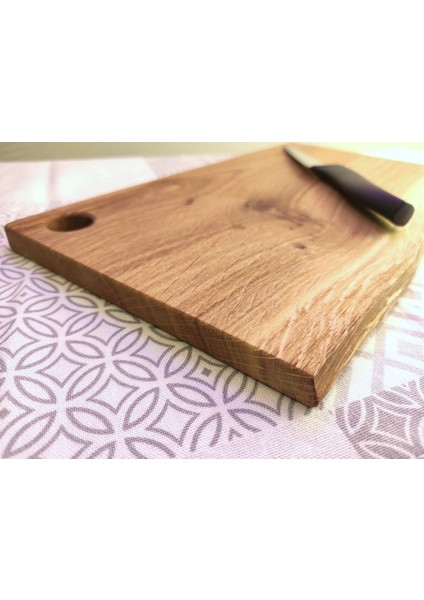 Tek Parça Meşe Ağacından Sunum ve Kesme Tahtası Single Piece Oak Wood Serving And Cutting Board