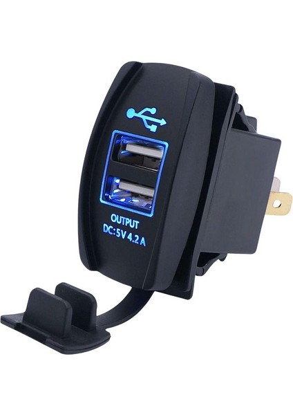 Ch-22 Çift USB Girişli 2X3.1A Mavi Işıklı Şarj 12-24V