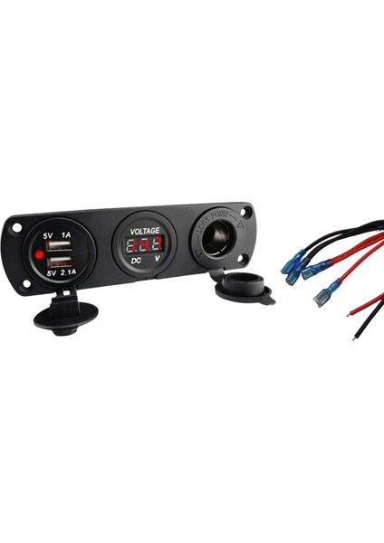 Ch-33 Çift USB Girişli 1A– 2.1A Dijital Göstergeli Çakmak Araç Şarj