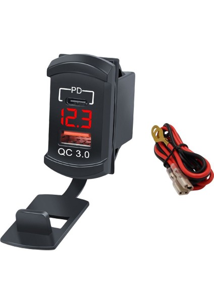 Ch-32 Çift USB Girişli Qc 3.0A Pd Dijital Göstergeli USB Araç Şarj Cihazıuyumlu