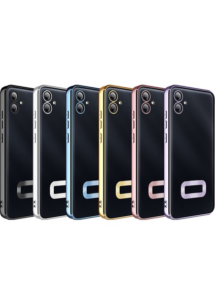 Galaxy A06 Uyumlu Kılıf Kamera Korumalı Logo Gösteren Omega Kapak-Siyah
