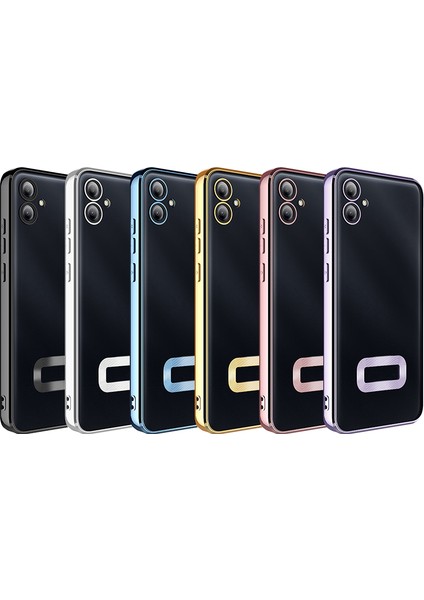 Galaxy A06 Uyumlu Kılıf Kamera Korumalı Logo Gösteren Omega Kapak-Mavi