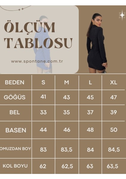 Simli Balıkçı Yaka Mini Elbise