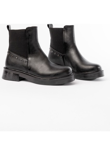 02-2005 Siyah Lastikli Günlük Kadın Bot modelleri