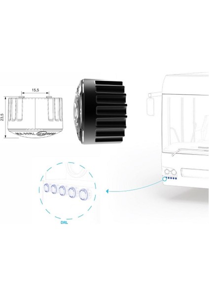 12V-24V Gündüz Sürüş Ledi (5 x 2) (Takım)