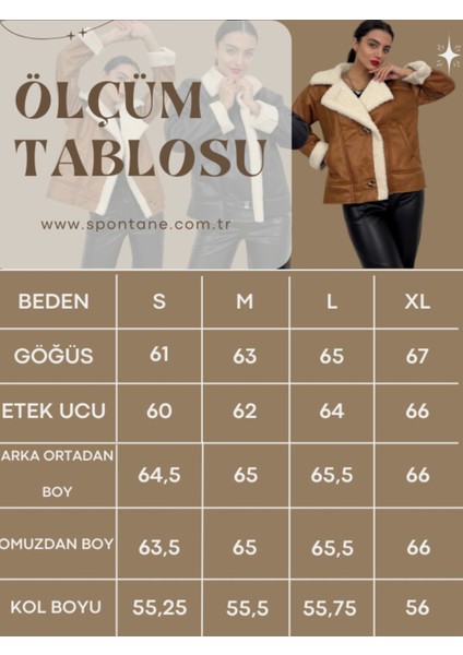 Oversize Içi Peluş Dış Süet Deri Mont