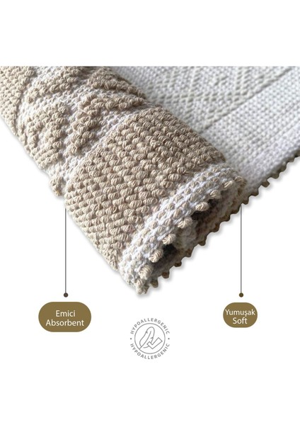 Soffy Kahve & Kahve 2 Adet 50 x 70 cm Banyo Paspası Doğal Pamuk Ayak Paspası Ayak Havlusu fiyatları