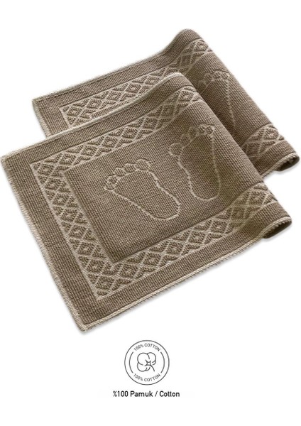 Soffy Kahve & Kahve 2 Adet 50 x 70 cm Banyo Paspası Doğal Pamuk Ayak Paspası Ayak Havlusu modelleri
